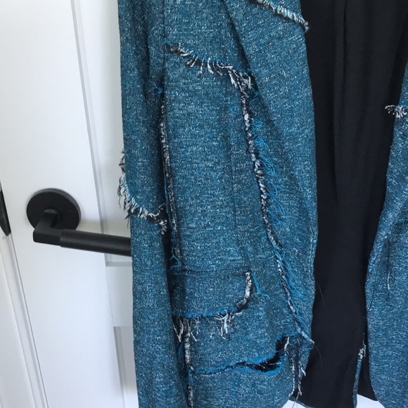 rag & bone Deconstructed Teal Twead Blazer size 2 - Picture 4 of 12